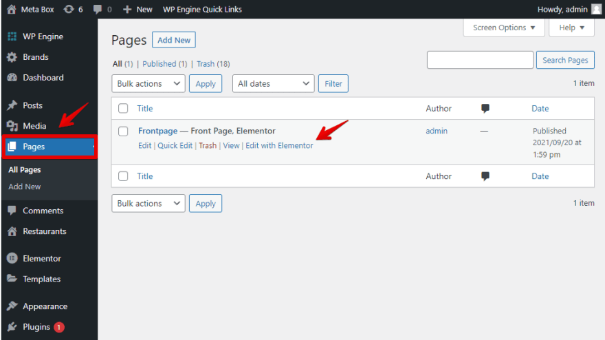 Edit the homepage with Elementor