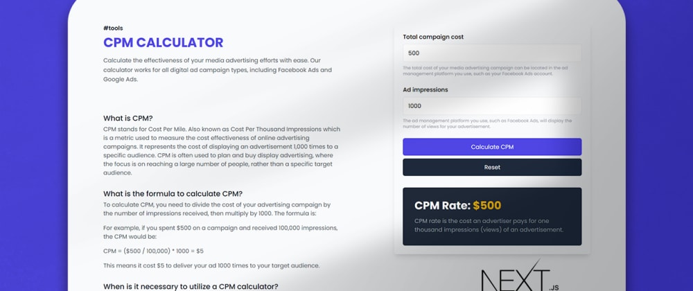 How To Calculate CPM, Free CPM Calculator