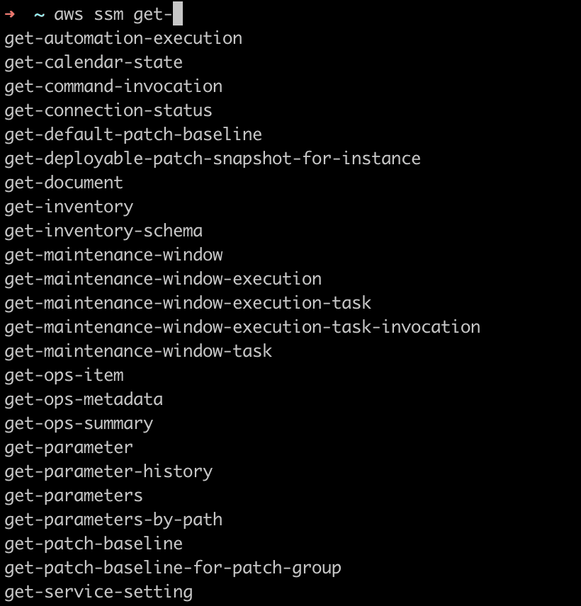 AWS CLI Prompt command