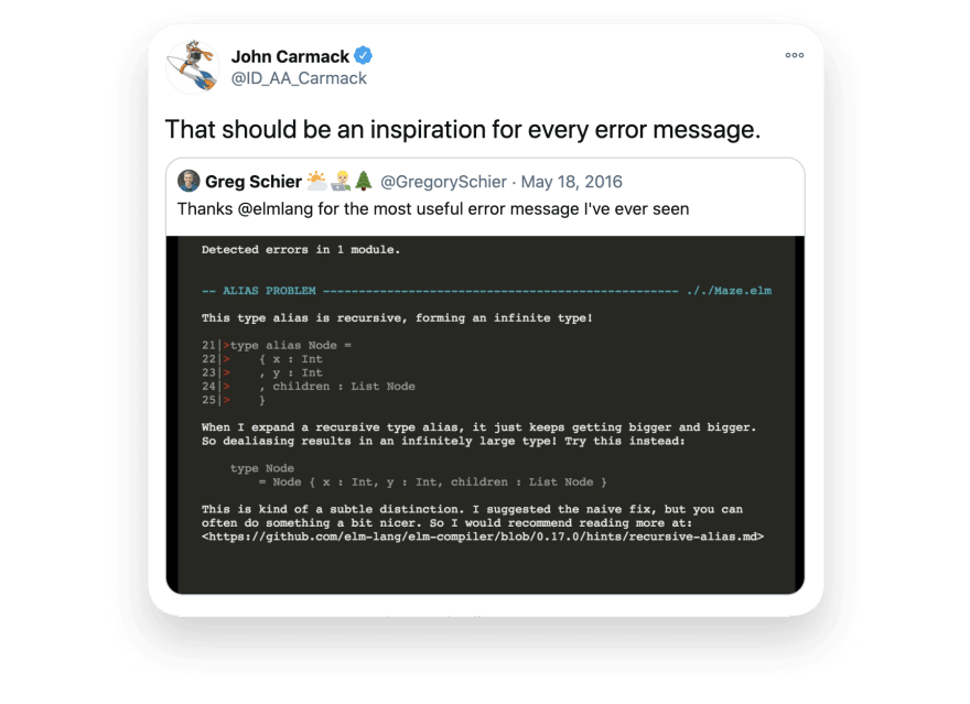 John Carmack on Elm Errors