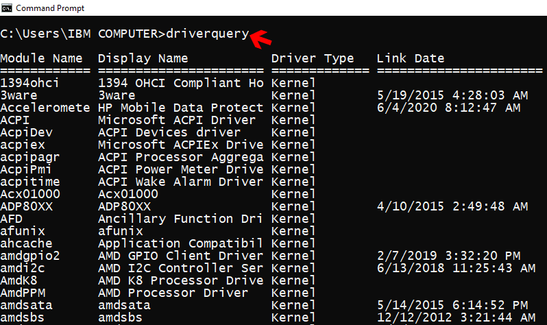 command prompt windows 10 list drive