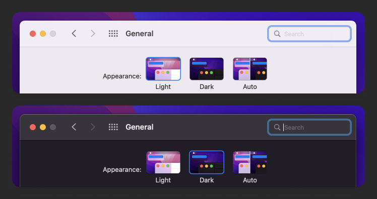 Picture from macOS general settings.