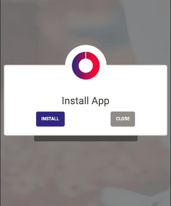 Install modal