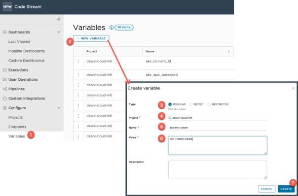 vRA AKS TMC - Create Variables