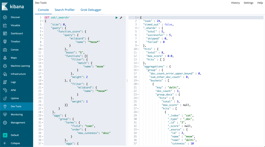 Kibana Dev Tools