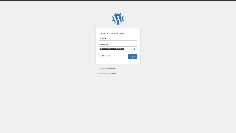 Wordpress login