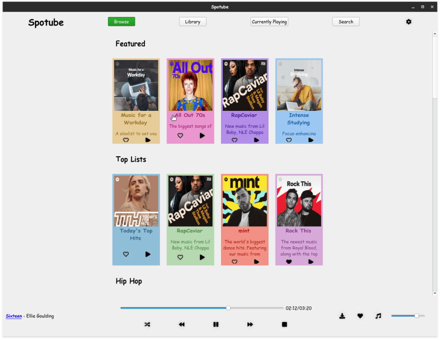 Screenshot of spotube