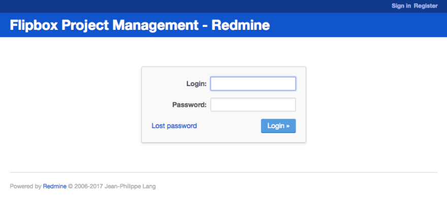 redmine minimalist login