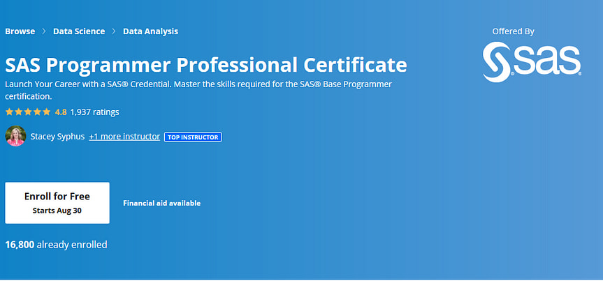 best SAS Course on Coursera