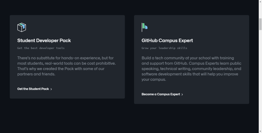 Select area in Education GitHub