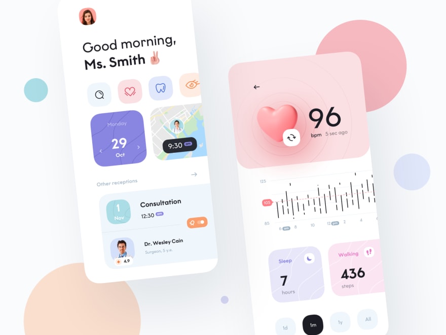 by [Anastasia](https://dribbble.com/shots/17316684-Medical-service-Mobile-App)