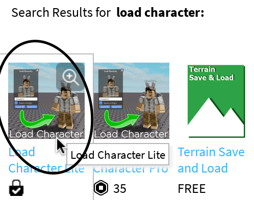 roblox studio loadcharacter