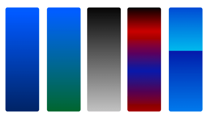 Different types of gradient