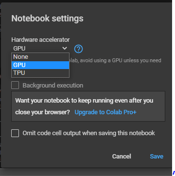set runtime type to GPU