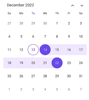 Forward and Backward Range Selection in .NET MAUI Calendar