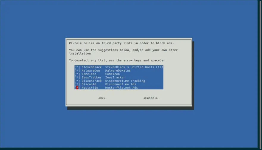 Installation of Pi-hole and its DNS part. 2