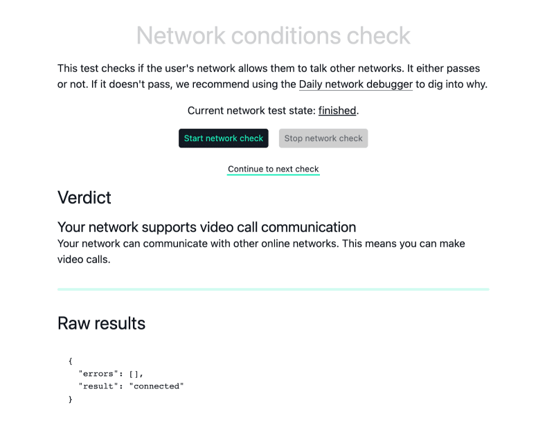 network conditions check