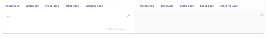 picture of the case converter react ui component, looks similar to google translate