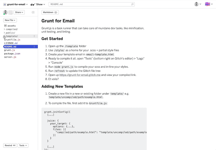 Exploring the file tree