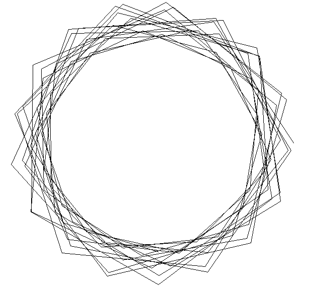 An animation of lines rotating creating beautiful geometric patterns with angular shapes
