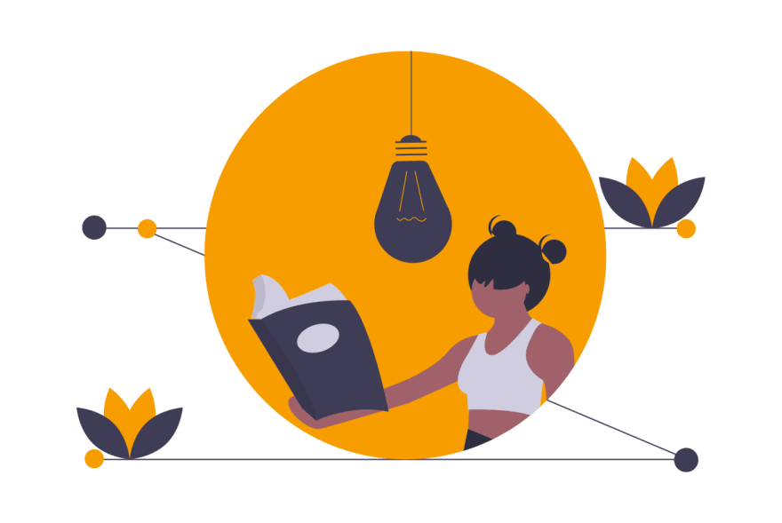 illustration of person learning by reading