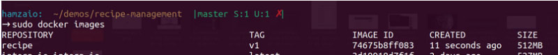 list docker images