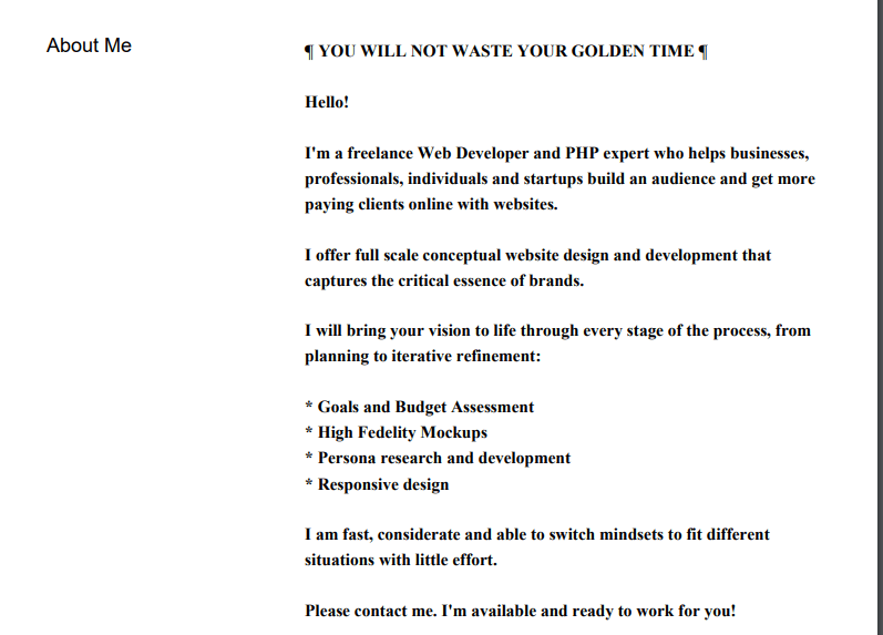My first resume