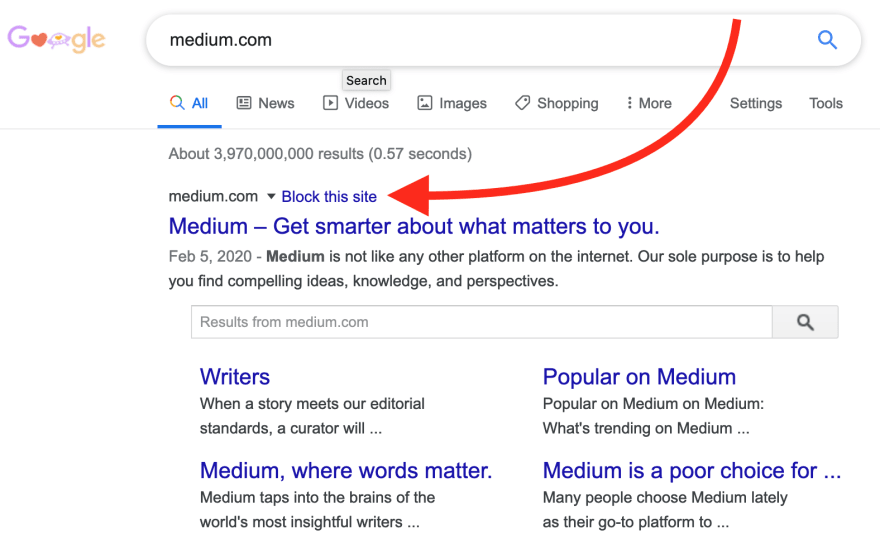 How you can block medium.com from search results and why you would