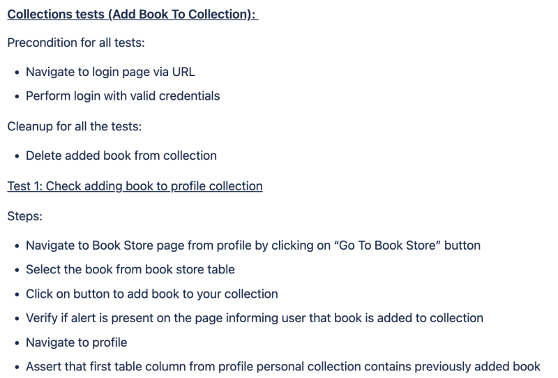 collections test cases (Add Book To Collection)