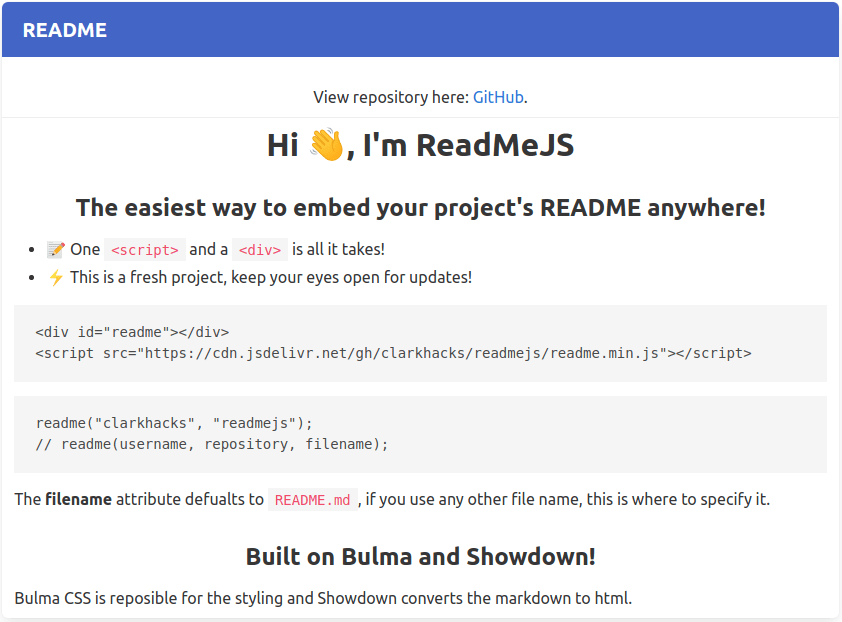 ReadMeJS layout demo