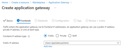 Application Gateway - Frontends