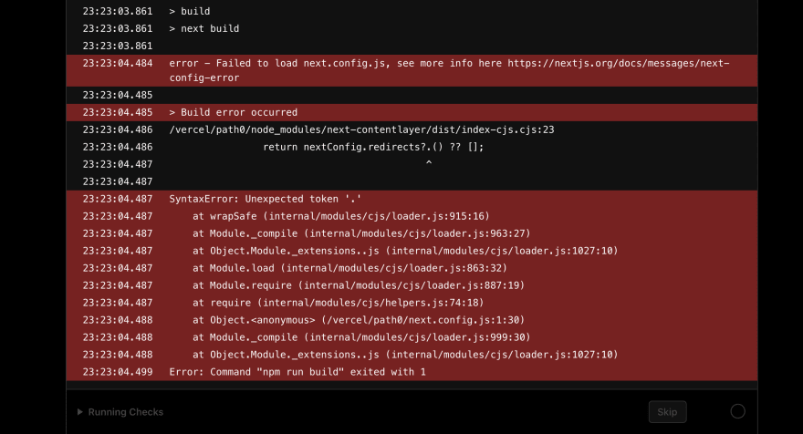 Hi i have tried to use it and in vercel while deployment i am facing a issue as below