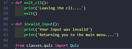 exit_cli and invalid inputs
