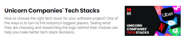 Unicorn Companies' Tech Stacks.