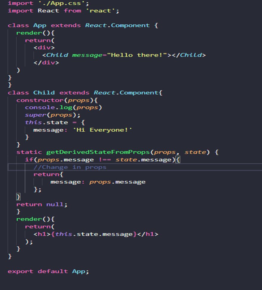 getDerivedStateFromProps()