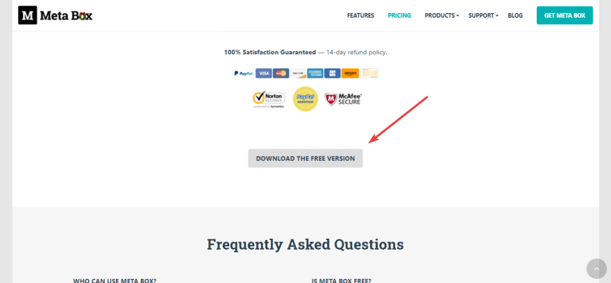 Use the Download button on the product page of Meta Box
