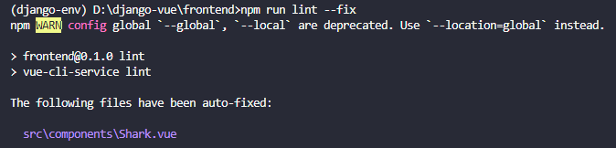 npm run lint --fix