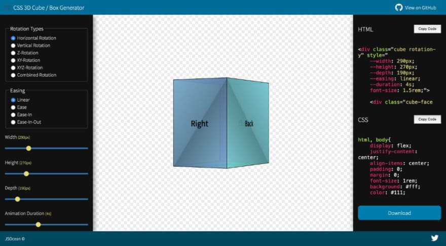 CSS 3D Cube / Box Generator