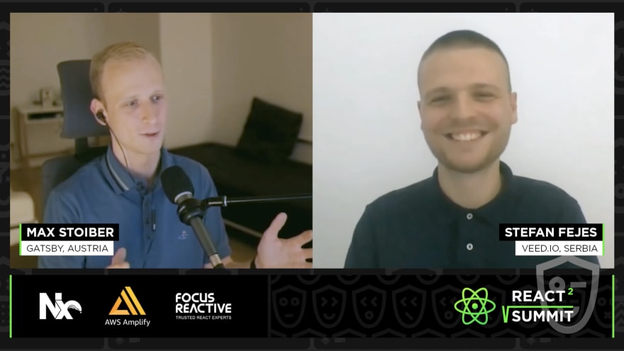 Max Stoiber and Stefan Feješ MCing the React Open Source Awards 2021