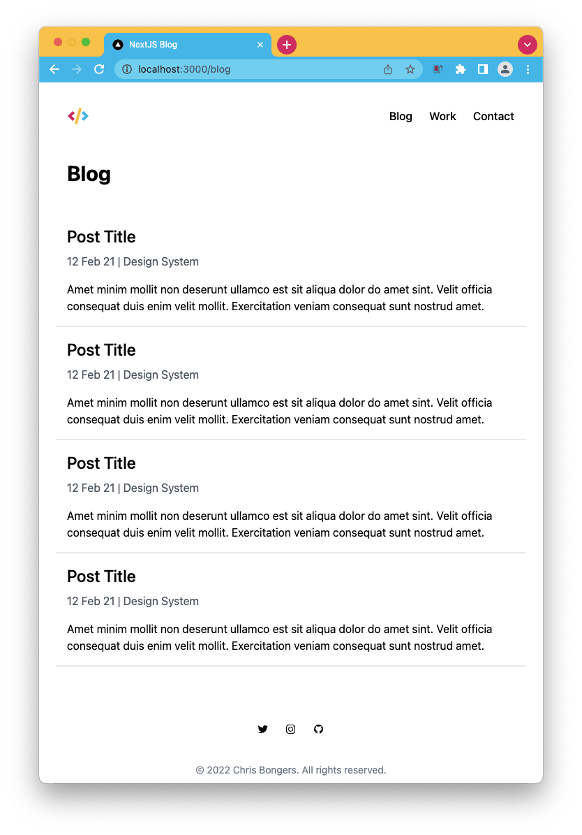 Blog styled elements