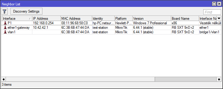 mikrotik winbox neighbor interface