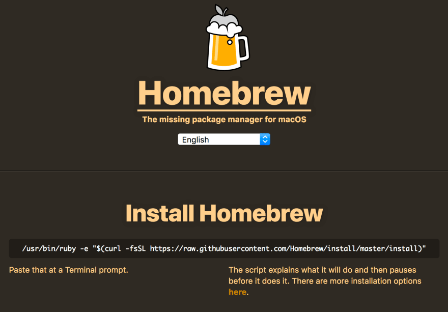 The Homebrew website.