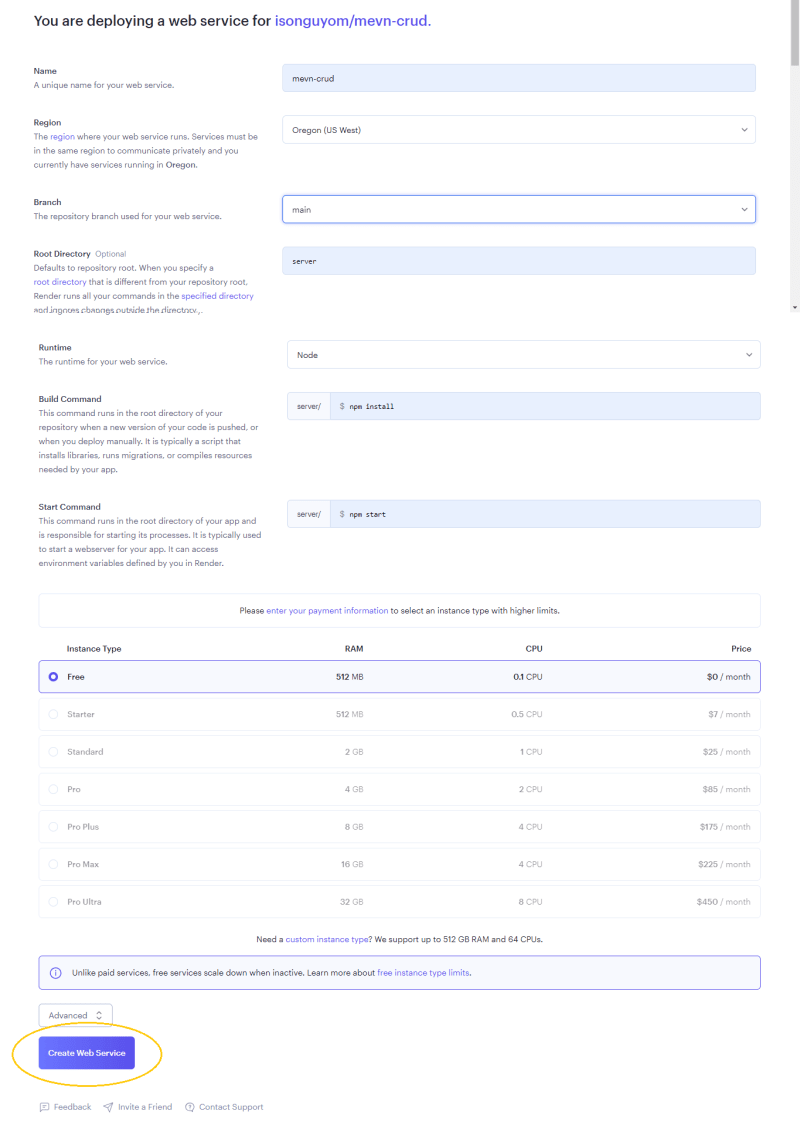 Deployment configuration