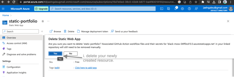 Delete action