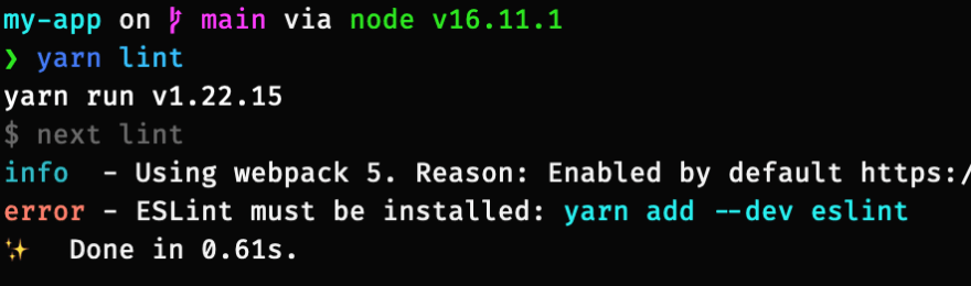 error - ESLint must be installed
