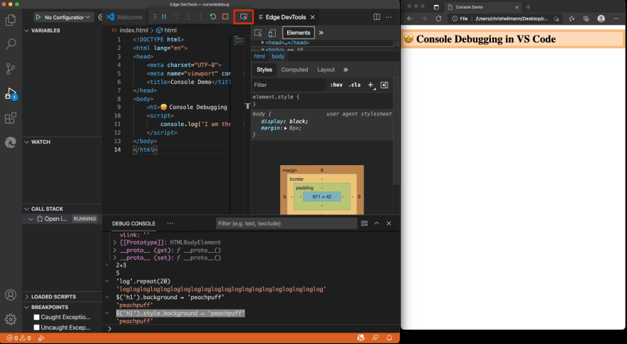Developer Tools in VS Code