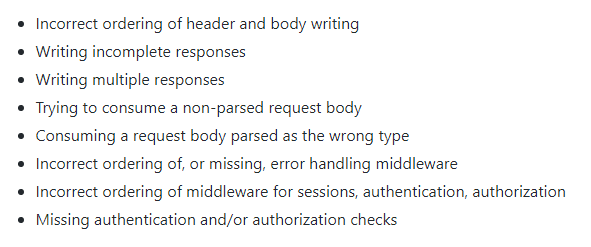 some common errors