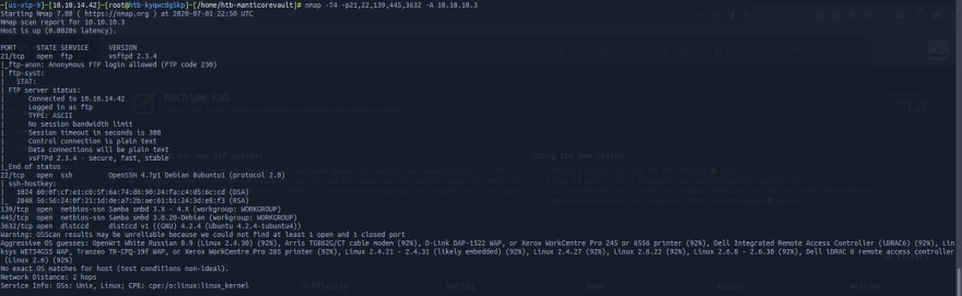 second nmap scan