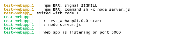 npm ERR command sh -c node server.js