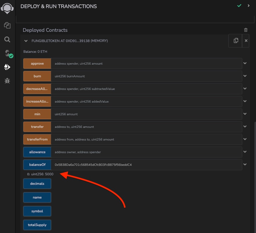 Token balance